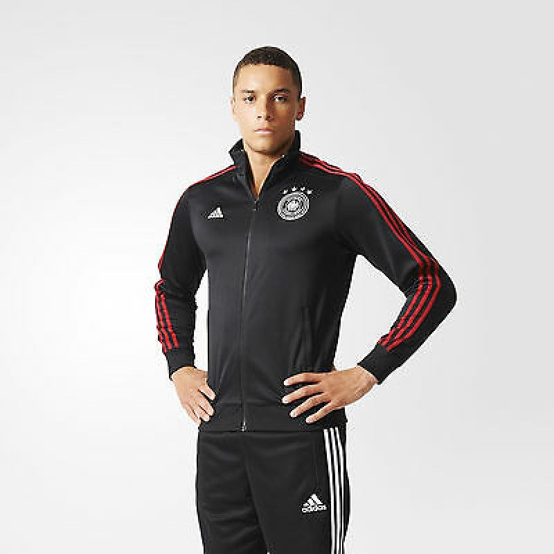 virtual prisa Permuta adidas Germany Men's Track Jacket - Black/Red - Soccer Shop USA