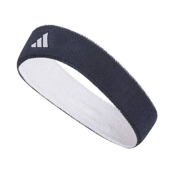 Adidas navy blue and white headband.