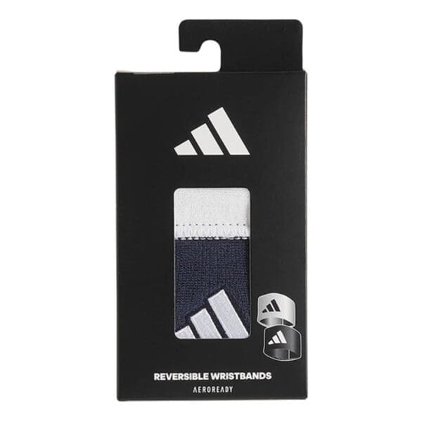 Adidas reversible white and navy wristbands.