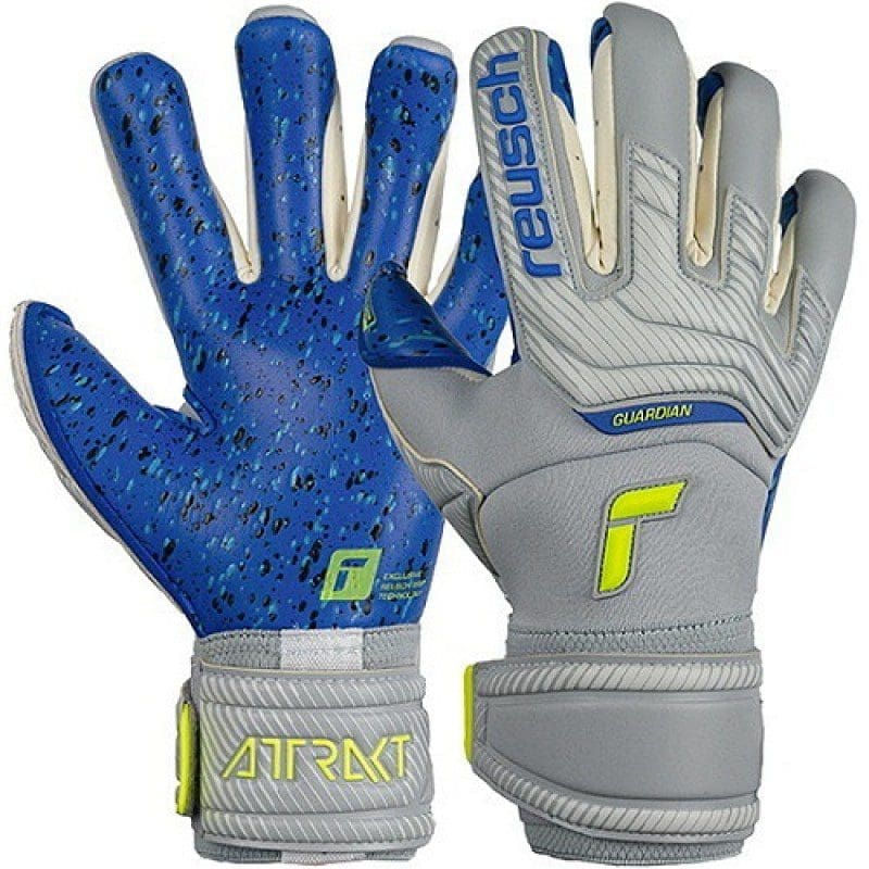Reusch Attrakt Gold X Evolution Cut Gray/Yellow/Blue Soccer Shop USA