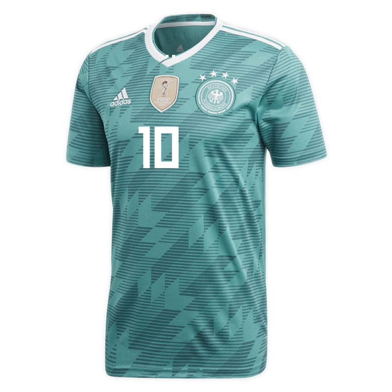 Germany No10 Ozil White Home Long Sleeves Soccer Country Jersey