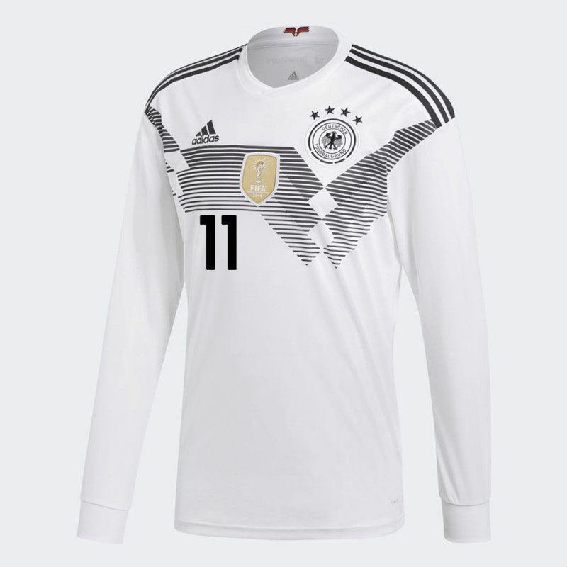 Germany No11 WERNER Home 2018 FIFA World Cup Long Sleeve Thailand Soccer Jersey
