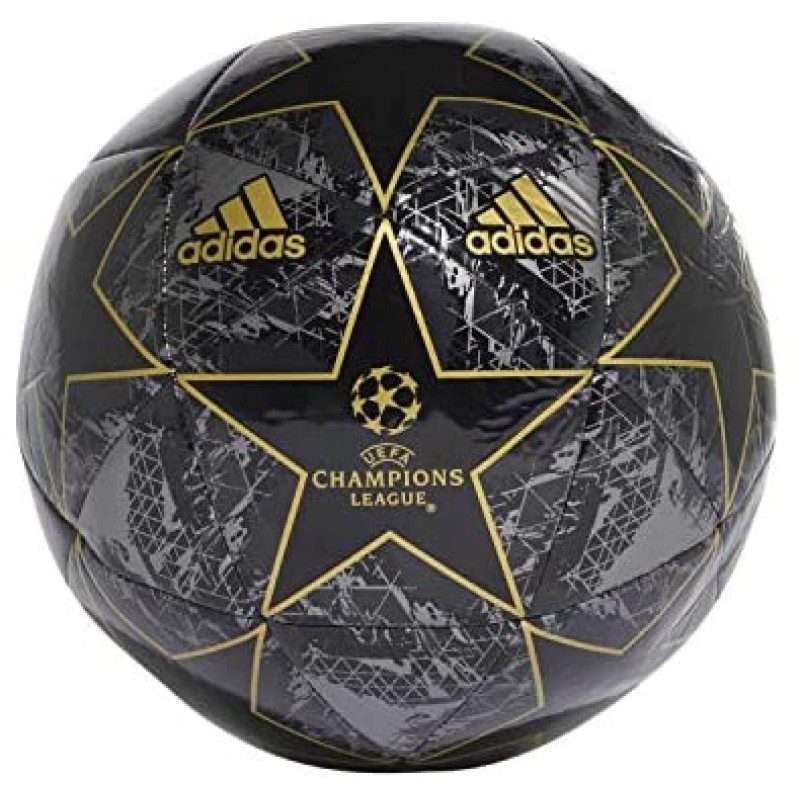 adidas Finale Top Capitano Soccer Ball Size 3 - Black / Utility Black / Iron Met. / Gold Met. - Soccer USA