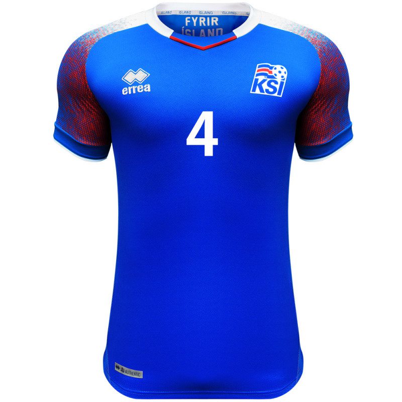 Iceland No4 Hermannsson Home Soccer Country Jersey