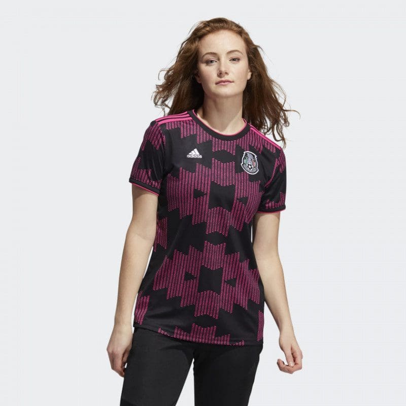 adidas Mexico Women's Home Jersey 21/22- Black / Real Magenta