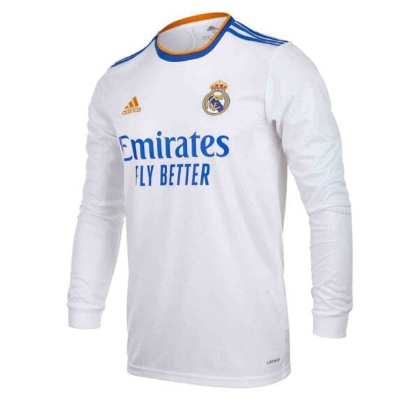 adidas Reald Madrid Men's Authentic Home L/S Jersey 2021/22 - Soccer ...