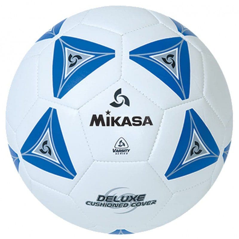 Mikasa Deluxe Cushioned Cover Soccer Ball White/Blue Soccer Shop USA