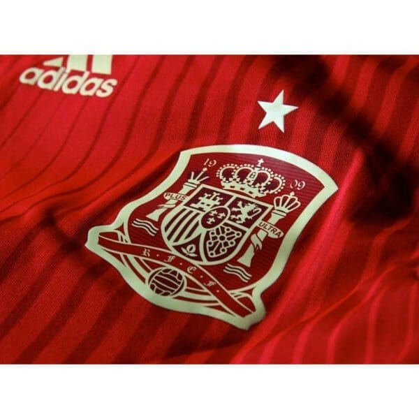 Spain soccer jersey with crest and star.