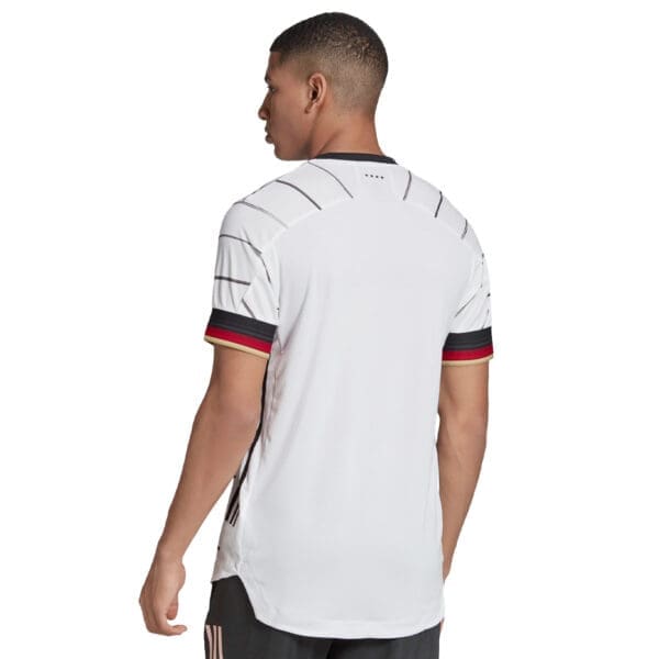 White Germany soccer jersey back view.