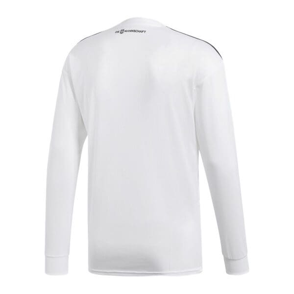 White long sleeve jersey with black stripes.