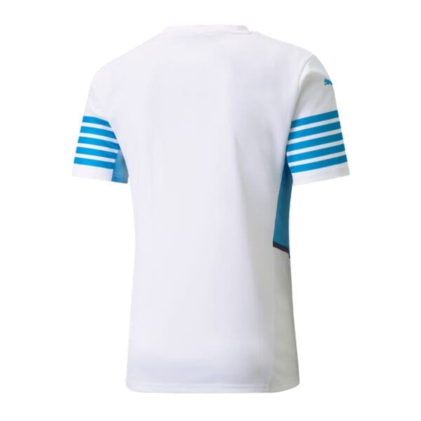 White and blue striped sports shirt