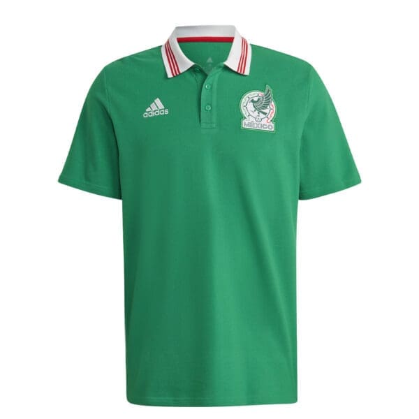 Green Adidas Mexico soccer polo shirt.