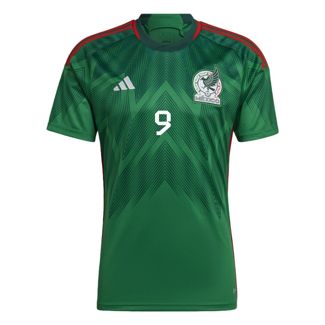 Mexico No9 Borgetti Home Long Sleeves Soccer Country Jersey