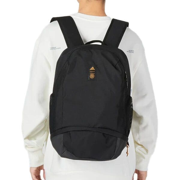 Black Adidas backpack with Germany logo.