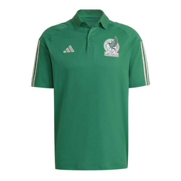 Green Mexico soccer polo shirt with Adidas logo.