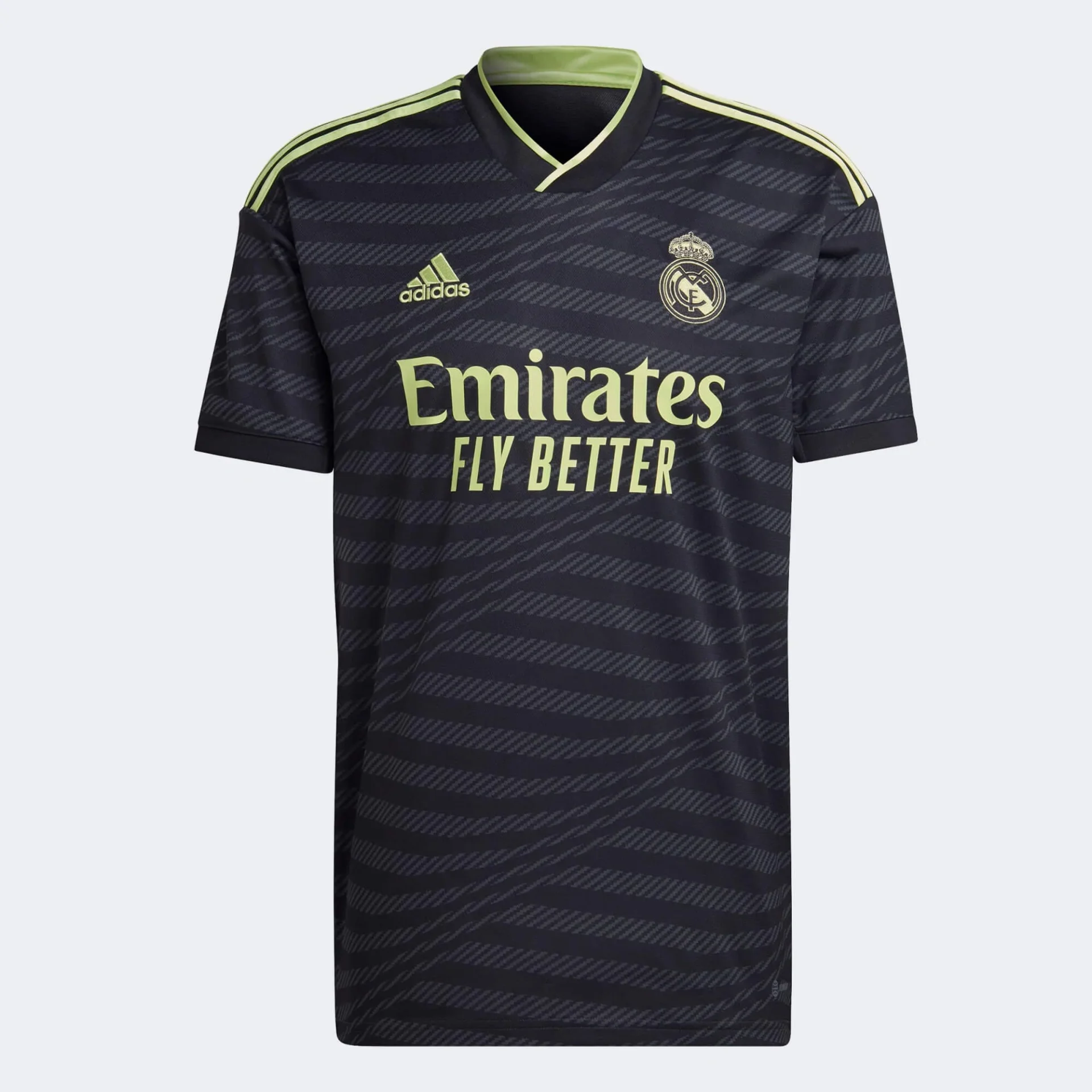 adidas 2022-23 Real Madrid Third Jersey - Black- Pulse Lime