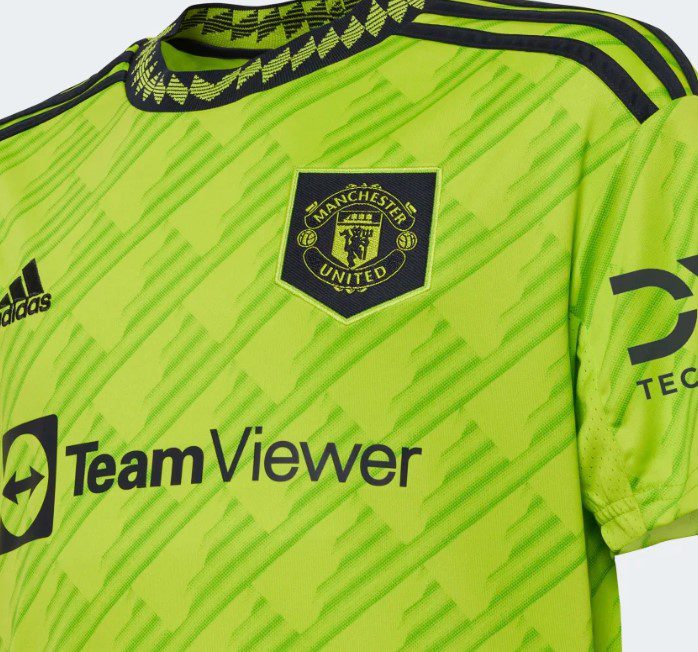 adidas 2022-23 Manchester United Youth Third Jersey - Solar Slime