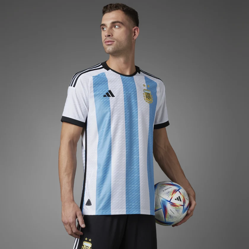 adidas Argentina 2023 3 Star Home Jersey - White / Sky  Blue