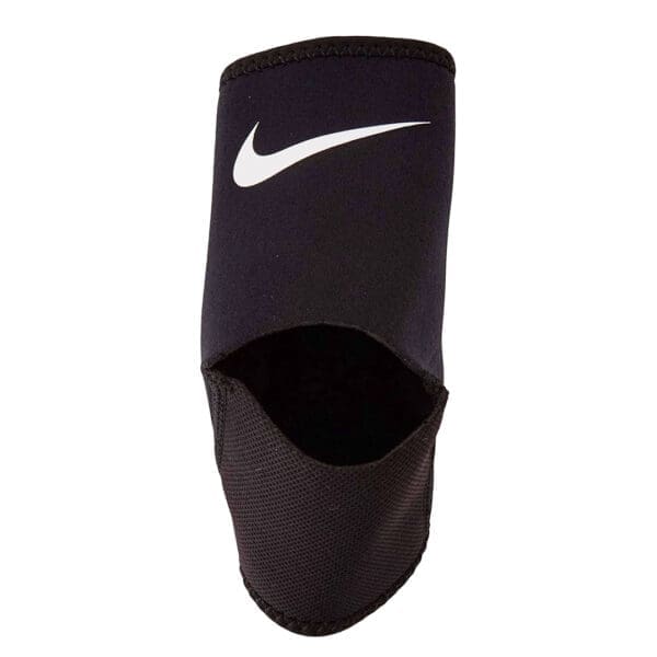 Black Nike elbow support with white logo.