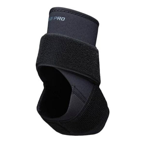 Black ankle support brace for injury.