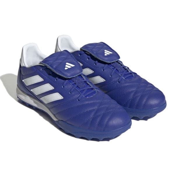 Blue Adidas Copa Sense.3 turf shoes.