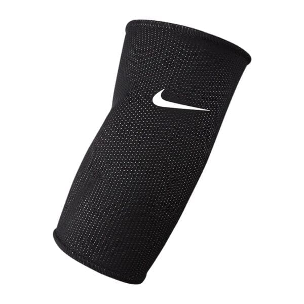 Black Nike elbow support with white swoosh.