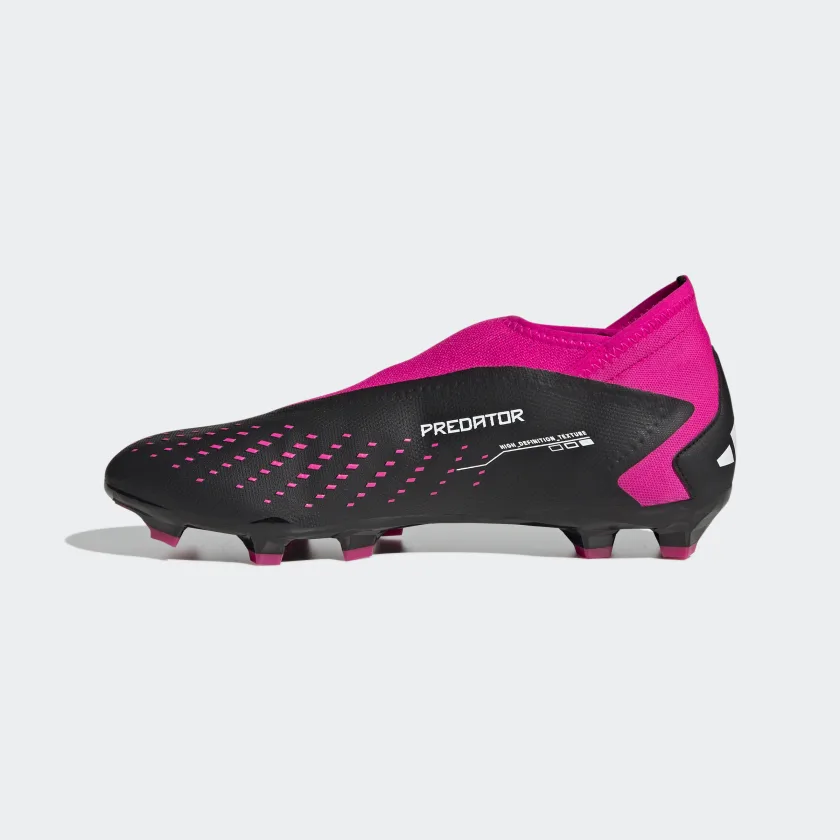 adidas Predator Accuracy.3 Laceless Firm Ground - Core Black / Cloud White  / Team Shock Pink 2 - Soccer Shop USA