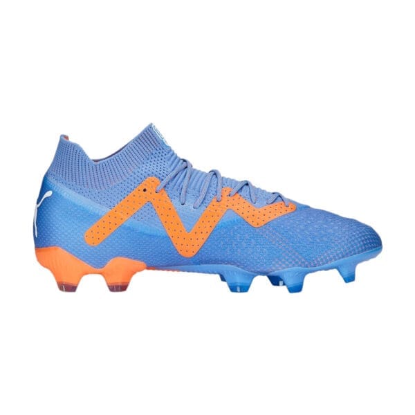 Blue and orange soccer cleats.