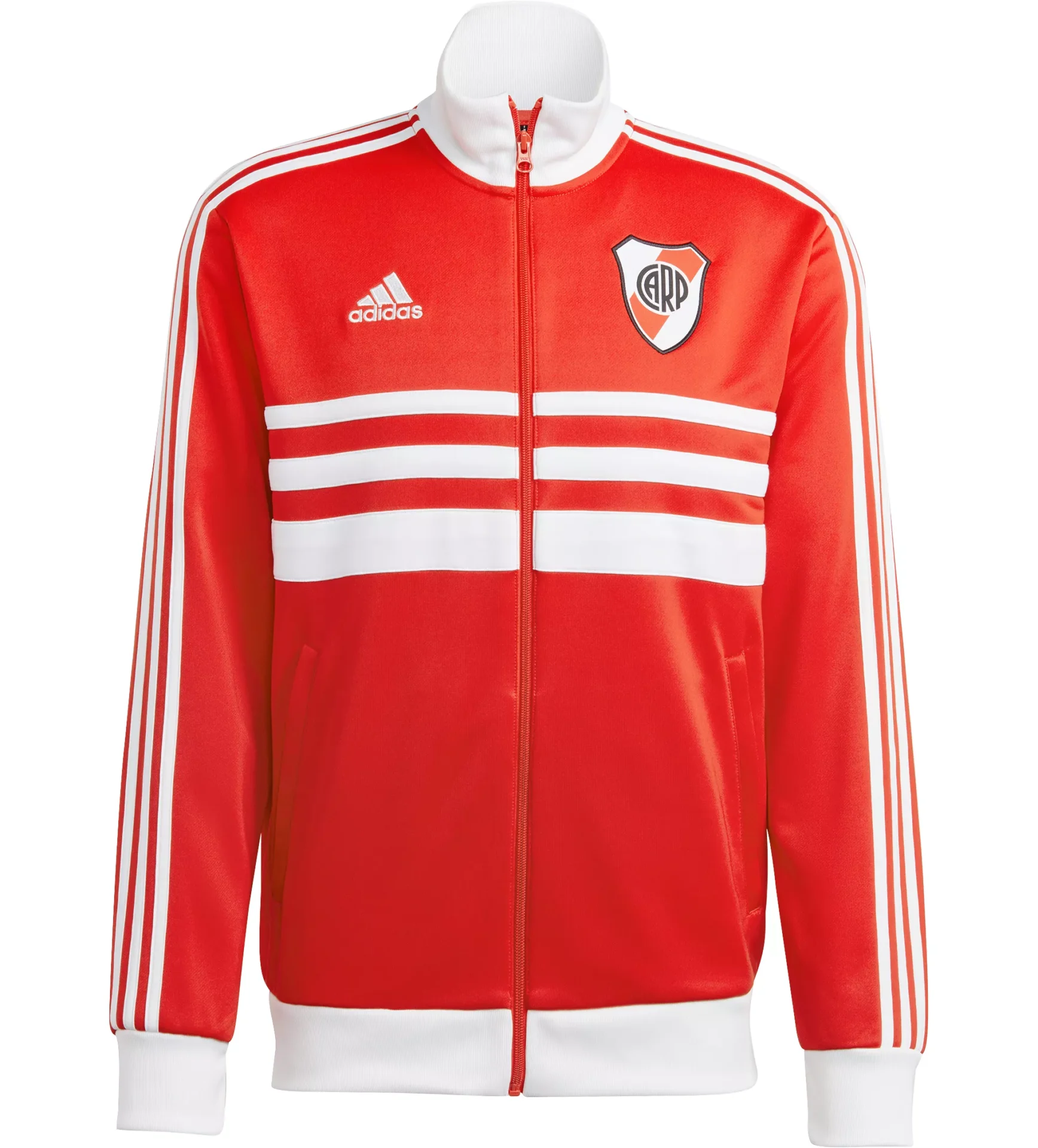 Ongunstig verbrand Mijnenveld adidas River Plate 3-Stripe Track Jacket - Red - Soccer Shop USA