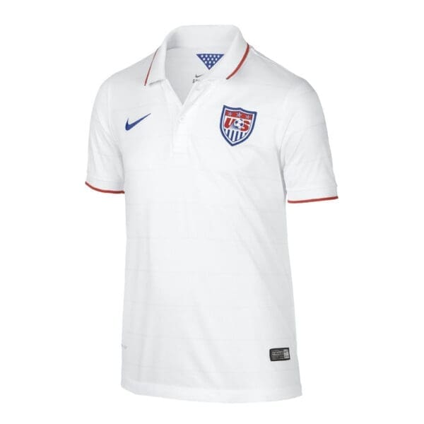 White USA soccer jersey with Nike logo.