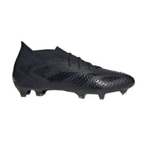 Black Adidas soccer cleats with studs.