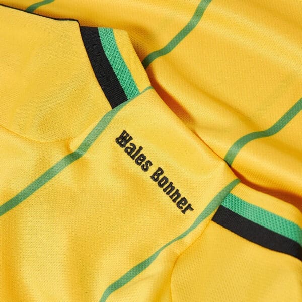 Yellow and green striped shirt with "Wales Bonner" text.