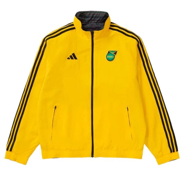 Yellow Adidas track jacket with Jamaica logo.