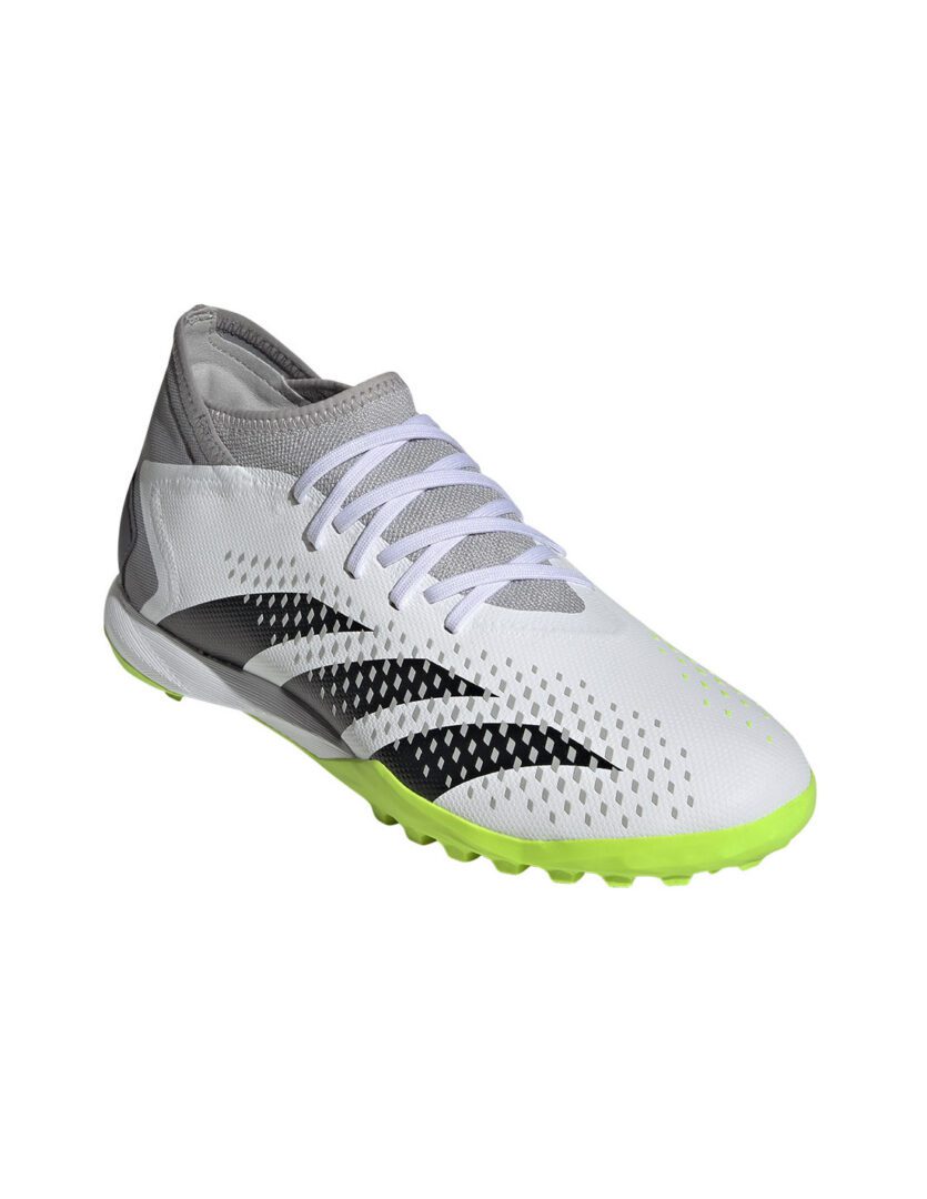  adidas Unisex Predator Accuracy.3 Laceless FG Firm Ground  Soccer Cleat Sneaker, White/Core Black/Lucid Lemon, 4 US Men