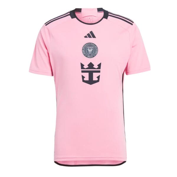 Pink Inter Miami CF jersey, Royal Caribbean logo.