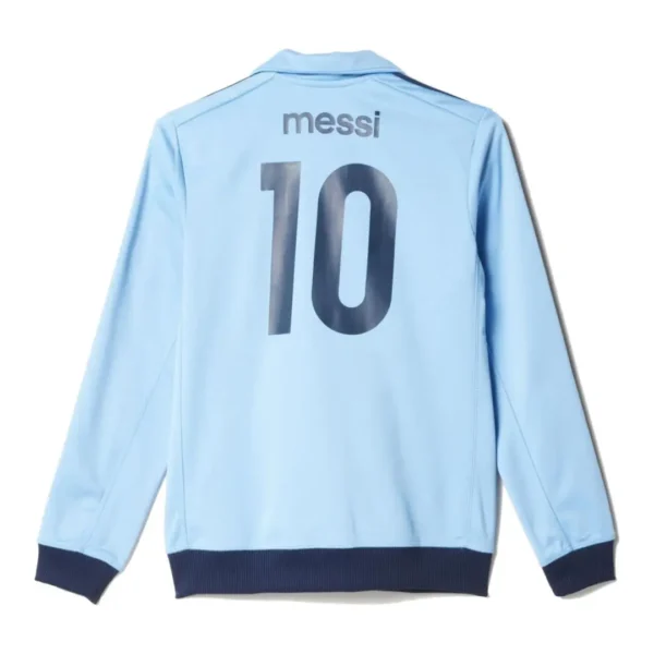 Blue soccer jersey with number 10 and Messi.