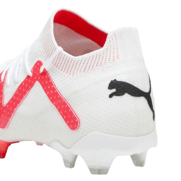 White and red Puma soccer cleats.