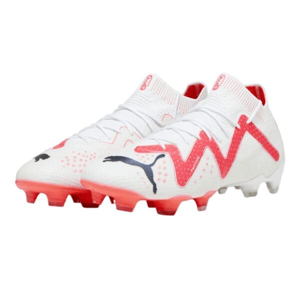 White and red Puma football cleats.