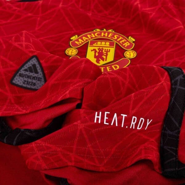 Manchester United red soccer jersey.