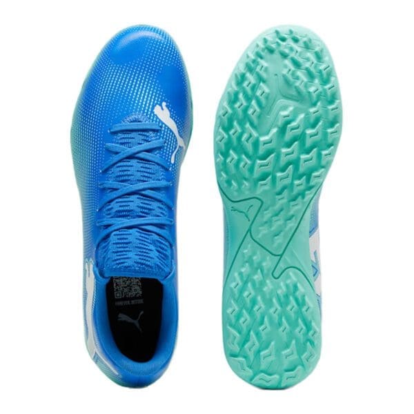 Blue and teal Puma football boots.