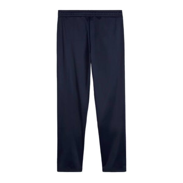 Navy blue sweatpants with drawstring waist.