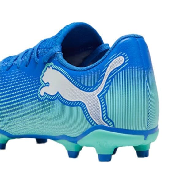 Blue and green Puma soccer cleats.