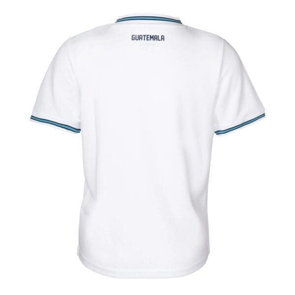 White Guatemala soccer jersey, back view.