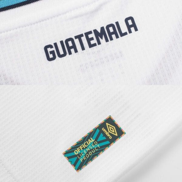 Guatemala soccer jersey back detail.