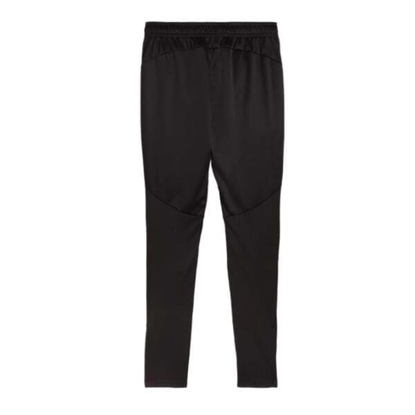 Black athletic pants with elastic waistband.