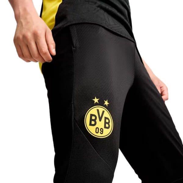 Black Borussia Dortmund soccer pants.