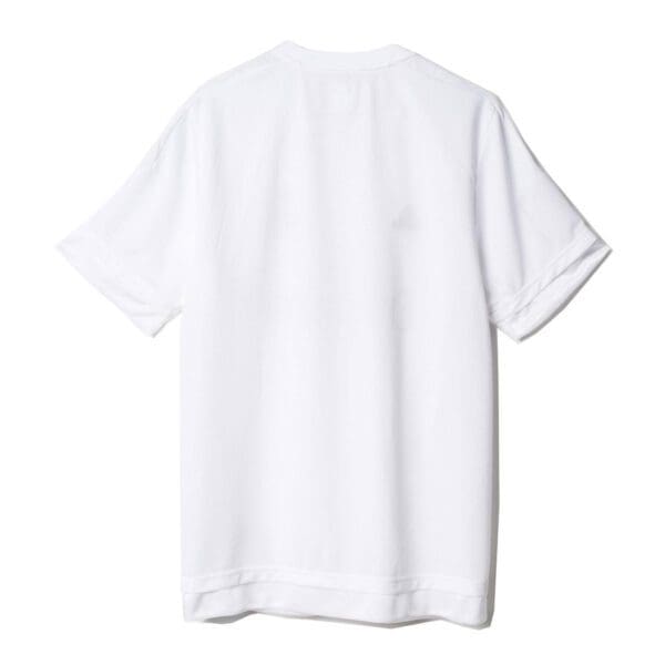 White short-sleeved t-shirt on a white background.