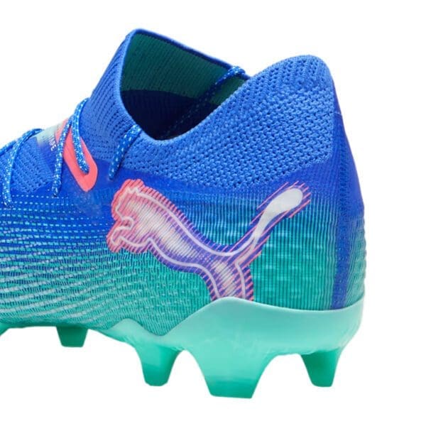 Blue and green Puma soccer cleats.