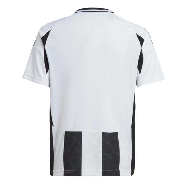 White and black striped soccer jersey