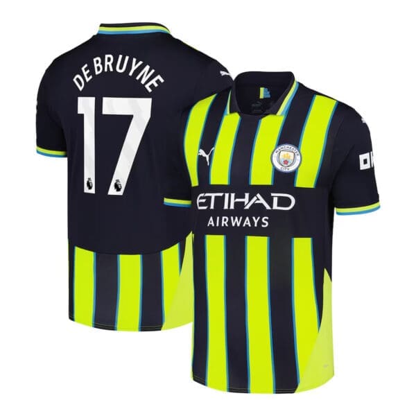 Manchester City jersey with De Bruyne 17.